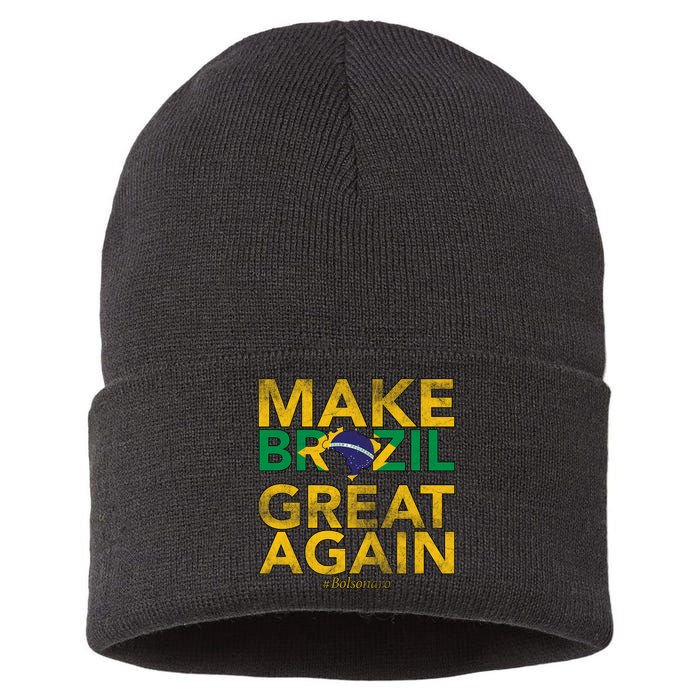 Make Brazil Great Again Jair Bolsonaro Sustainable Knit Beanie