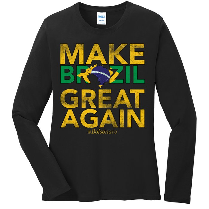 Make Brazil Great Again Jair Bolsonaro Ladies Long Sleeve Shirt