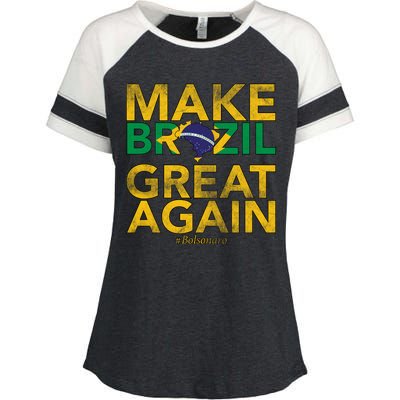 Make Brazil Great Again Jair Bolsonaro Enza Ladies Jersey Colorblock Tee