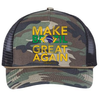 Make Brazil Great Again Jair Bolsonaro Retro Rope Trucker Hat Cap