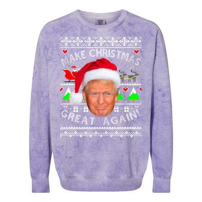 Make Christmas Great Again! Donald Trump Ugly Christmas Sweater Colorblast Crewneck Sweatshirt