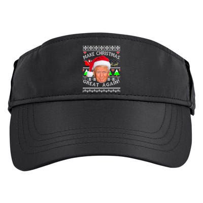 Make Christmas Great Again! Donald Trump Ugly Christmas Sweater Adult Drive Performance Visor