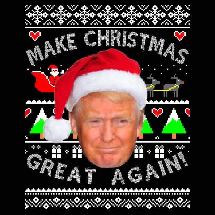Make Christmas Great Again! Donald Trump Ugly Christmas Sweater 16 in Basic Backpack