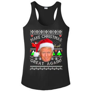 Make Christmas Great Again! Donald Trump Ugly Christmas Sweater Ladies PosiCharge Competitor Racerback Tank