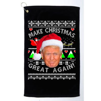 Make Christmas Great Again! Donald Trump Ugly Christmas Sweater Golf Towel