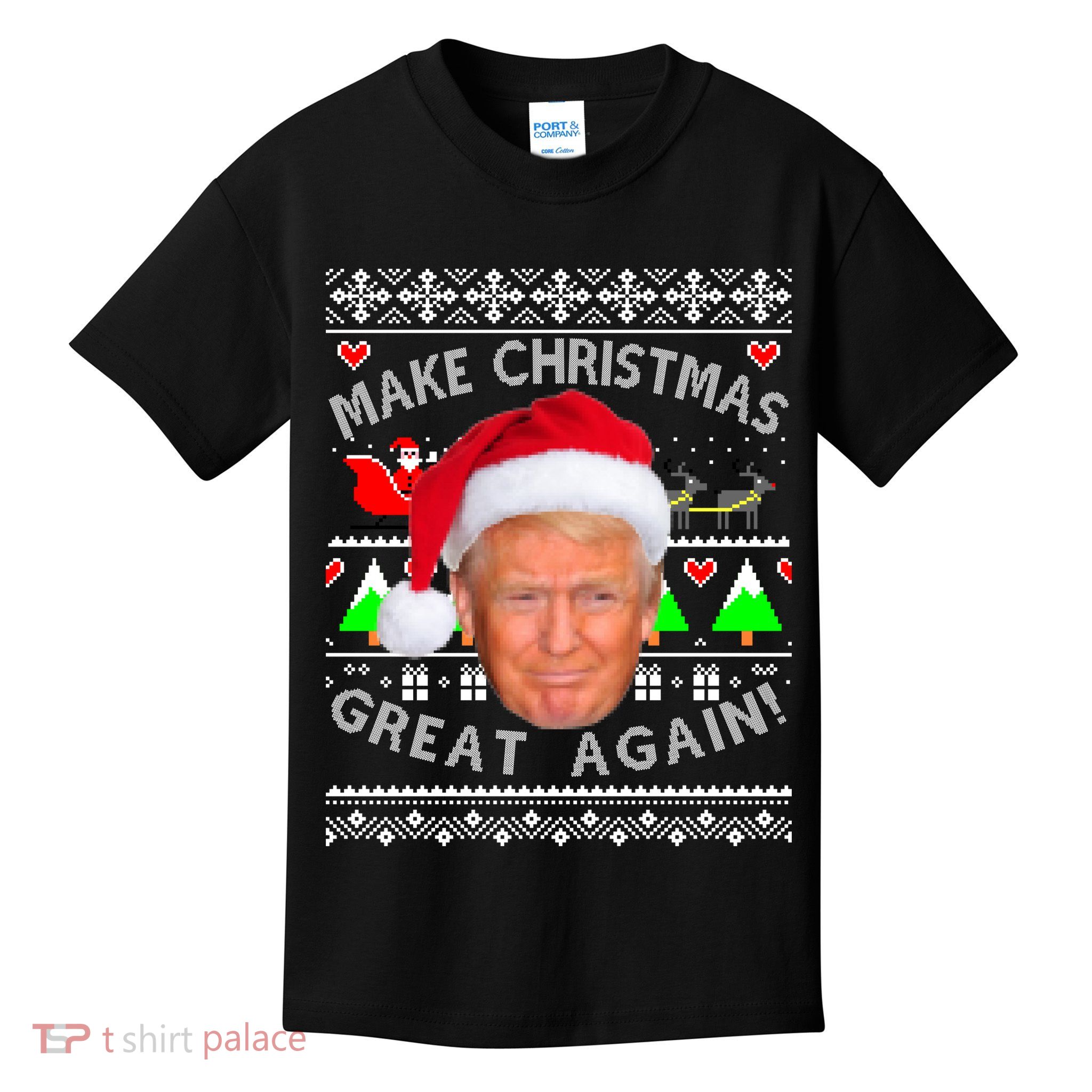 Make Christmas Great Again! Donald Trump Ugly Christmas Sweater Kids T-Shirt