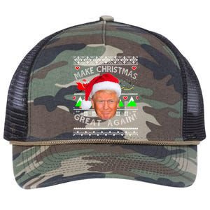 Make Christmas Great Again! Donald Trump Ugly Christmas Sweater Retro Rope Trucker Hat Cap