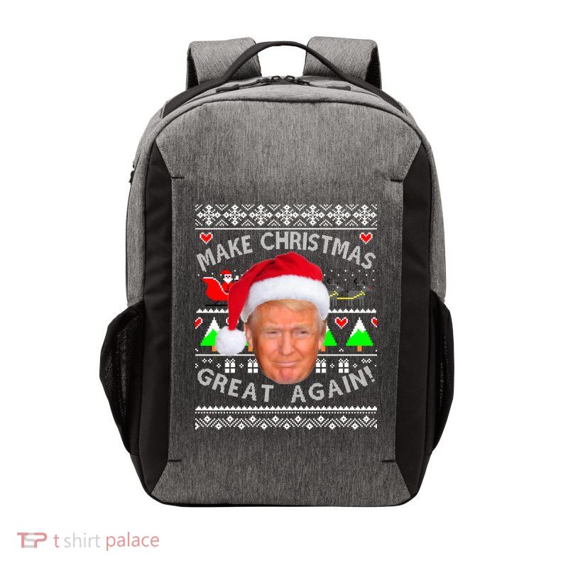Make Christmas Great Again! Donald Trump Ugly Christmas Sweater Vector Backpack