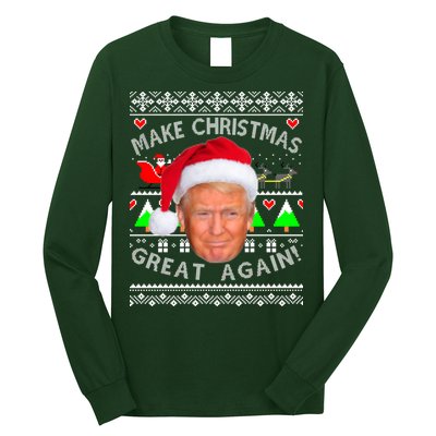 Make Christmas Great Again! Donald Trump Ugly Christmas Sweater Long Sleeve Shirt