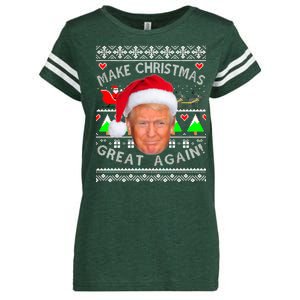 Make Christmas Great Again! Donald Trump Ugly Christmas Sweater Enza Ladies Jersey Football T-Shirt