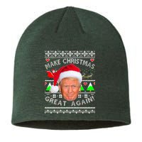 Make Christmas Great Again! Donald Trump Ugly Christmas Sweater Sustainable Beanie