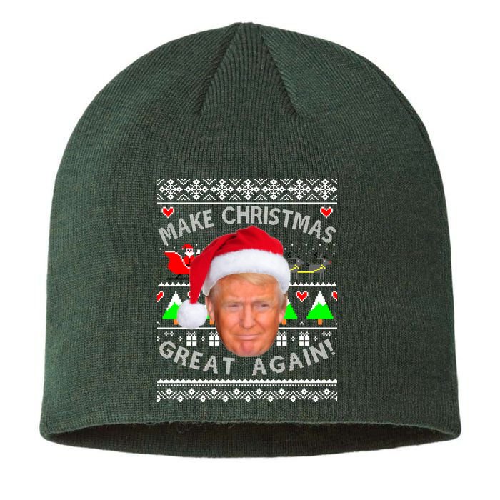 Make Christmas Great Again! Donald Trump Ugly Christmas Sweater Sustainable Beanie