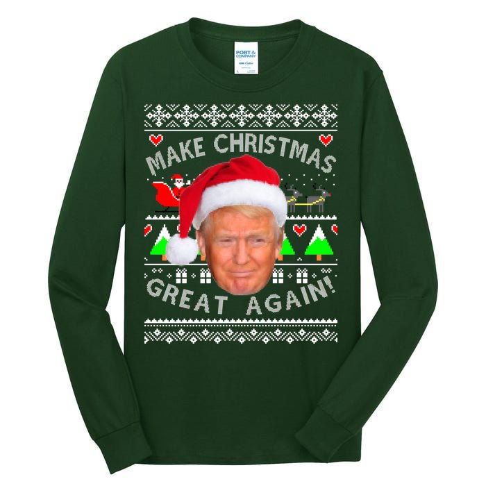 Make Christmas Great Again! Donald Trump Ugly Christmas Sweater Tall Long Sleeve T-Shirt