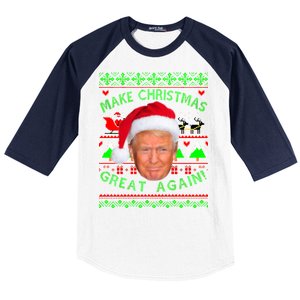 Make Christmas Great Again! Donald Trump Ugly Christmas Sweater Baseball Sleeve Shirt