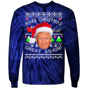 Make Christmas Great Again! Donald Trump Ugly Christmas Sweater Tie-Dye Long Sleeve Shirt