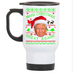 Make Christmas Great Again! Donald Trump Ugly Christmas Sweater Stainless Steel Travel Mug