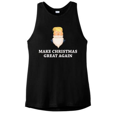 Make Christmas Great Again Santa Beard Trump Ladies PosiCharge Tri-Blend Wicking Tank