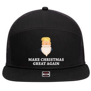 Make Christmas Great Again Santa Beard Trump 7 Panel Mesh Trucker Snapback Hat