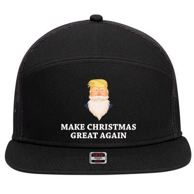 Make Christmas Great Again Santa Beard Trump 7 Panel Mesh Trucker Snapback Hat