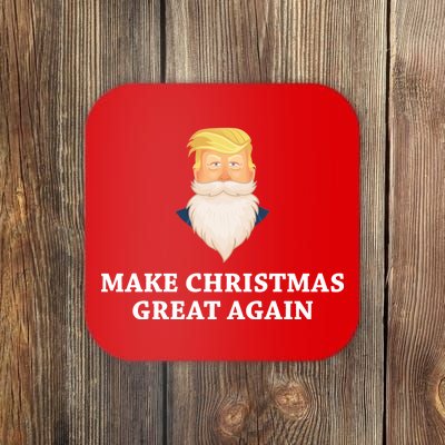 Make Christmas Great Again Santa Beard Trump Coaster