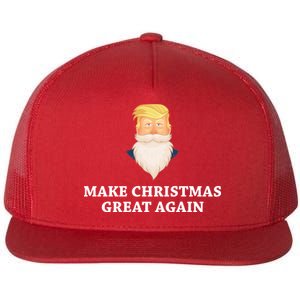 Make Christmas Great Again Santa Beard Trump Flat Bill Trucker Hat