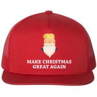 Make Christmas Great Again Santa Beard Trump Flat Bill Trucker Hat