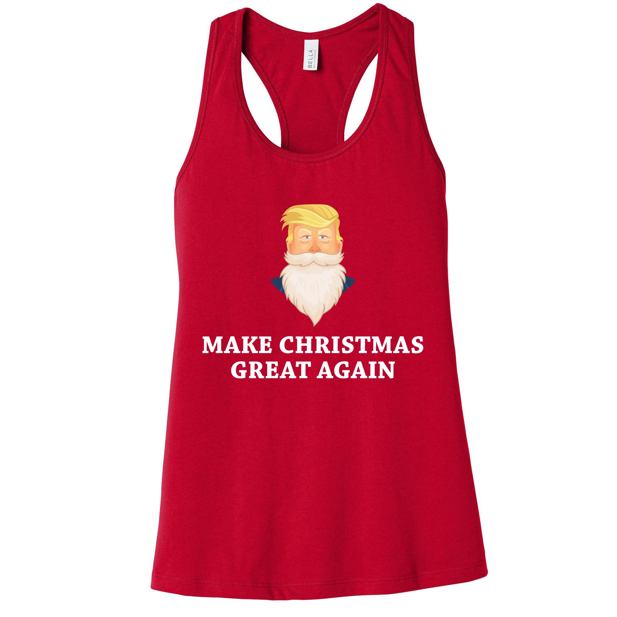 Make Christmas Great Again Santa Beard Trump Womens Tank Top
