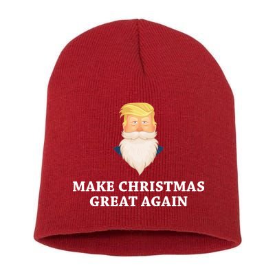 Make Christmas Great Again Santa Beard Trump Short Acrylic Beanie