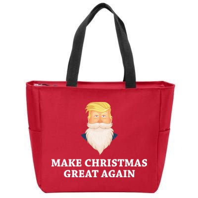 Make Christmas Great Again Santa Beard Trump Zip Tote Bag