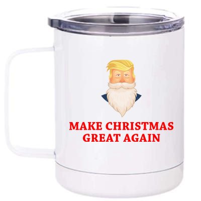 Make Christmas Great Again Santa Beard Trump 12 oz Stainless Steel Tumbler Cup