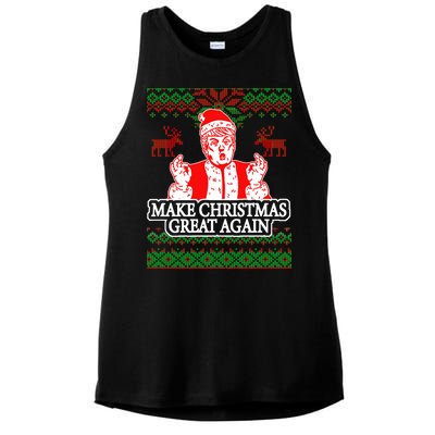 Make Christmas Great Again Santa Trump Ugly Ladies PosiCharge Tri-Blend Wicking Tank