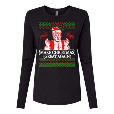 Make Christmas Great Again Santa Trump Ugly Womens Cotton Relaxed Long Sleeve T-Shirt