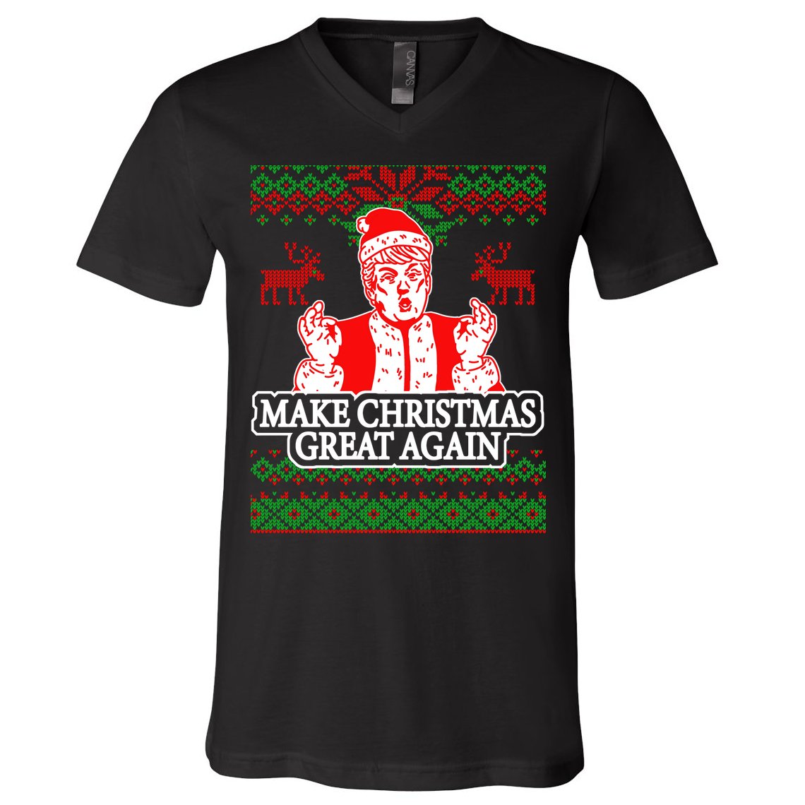 Make Christmas Great Again Santa Trump Ugly V-Neck T-Shirt