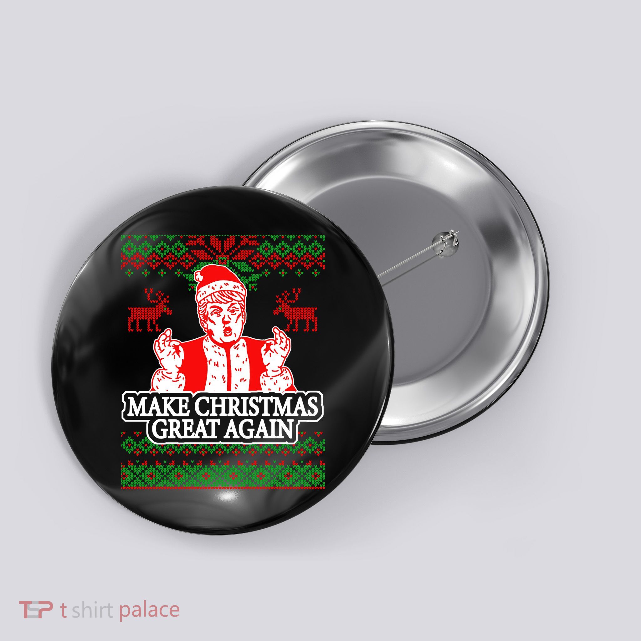 Make Christmas Great Again Santa Trump Ugly Button