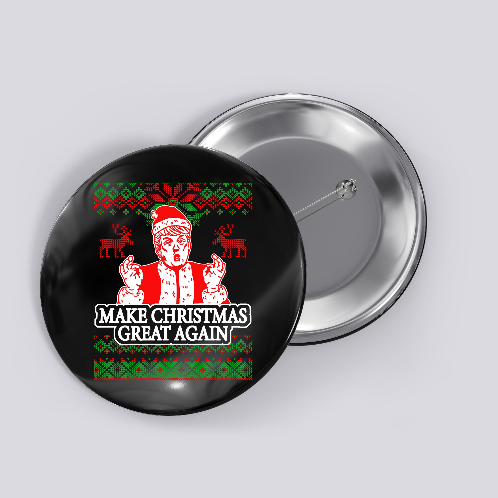 Make Christmas Great Again Santa Trump Ugly Button