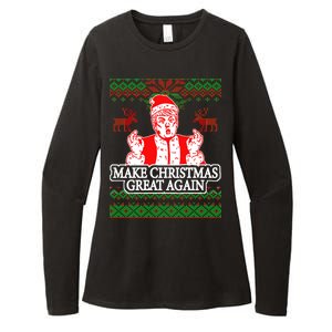 Make Christmas Great Again Santa Trump Ugly Womens CVC Long Sleeve Shirt