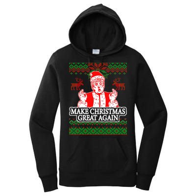 Make Christmas Great Again Santa Trump Ugly Women's Pullover Hoodie