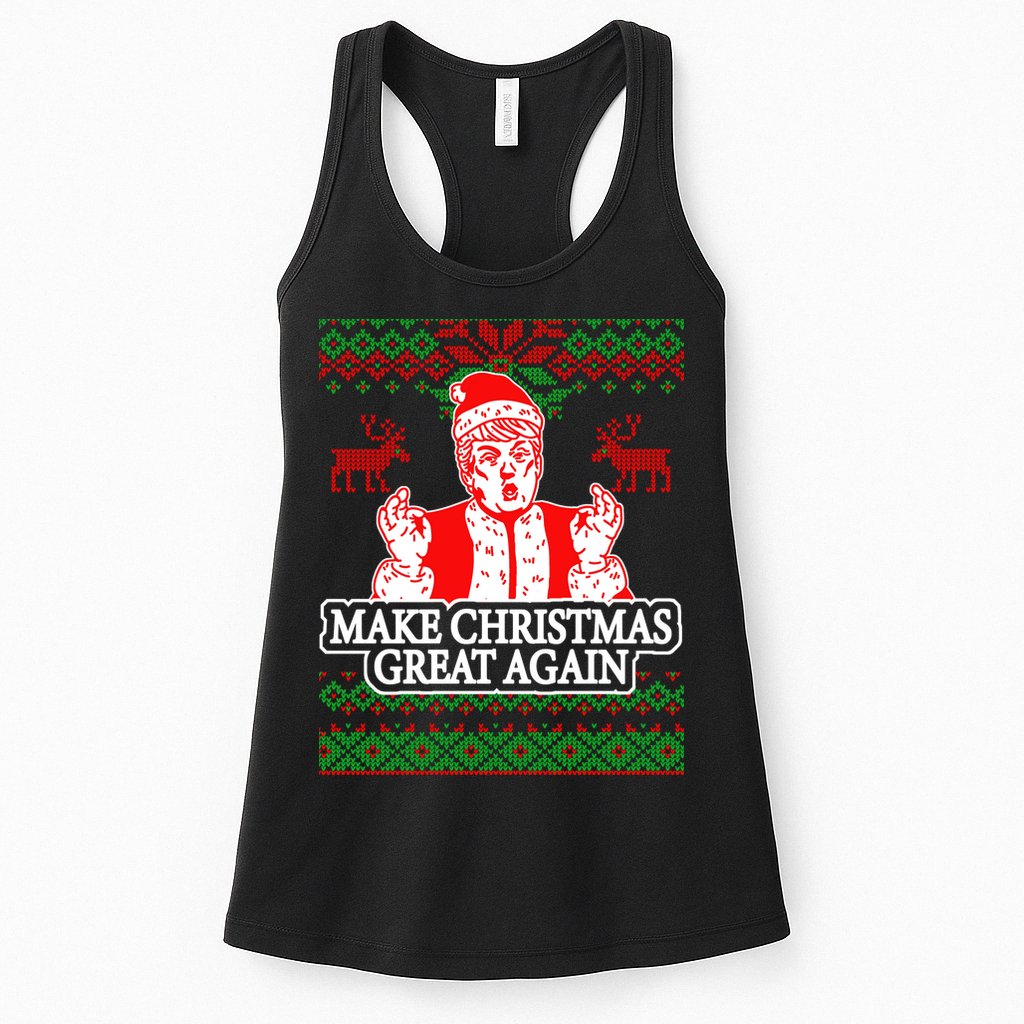 Make Christmas Great Again Santa Trump Ugly Womens Tank Top