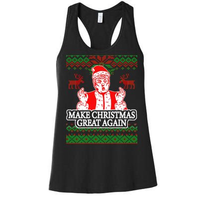 Make Christmas Great Again Santa Trump Ugly Women's Racerback Tank