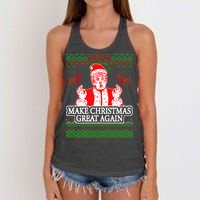 Make Christmas Great Again Santa Trump Ugly Women's Knotted Racerback Tank