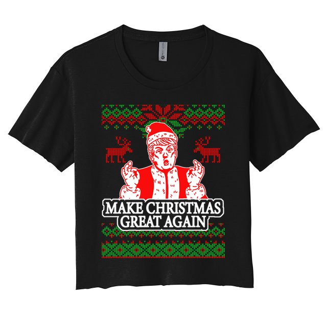 Make Christmas Great Again Santa Trump Ugly Crop Top