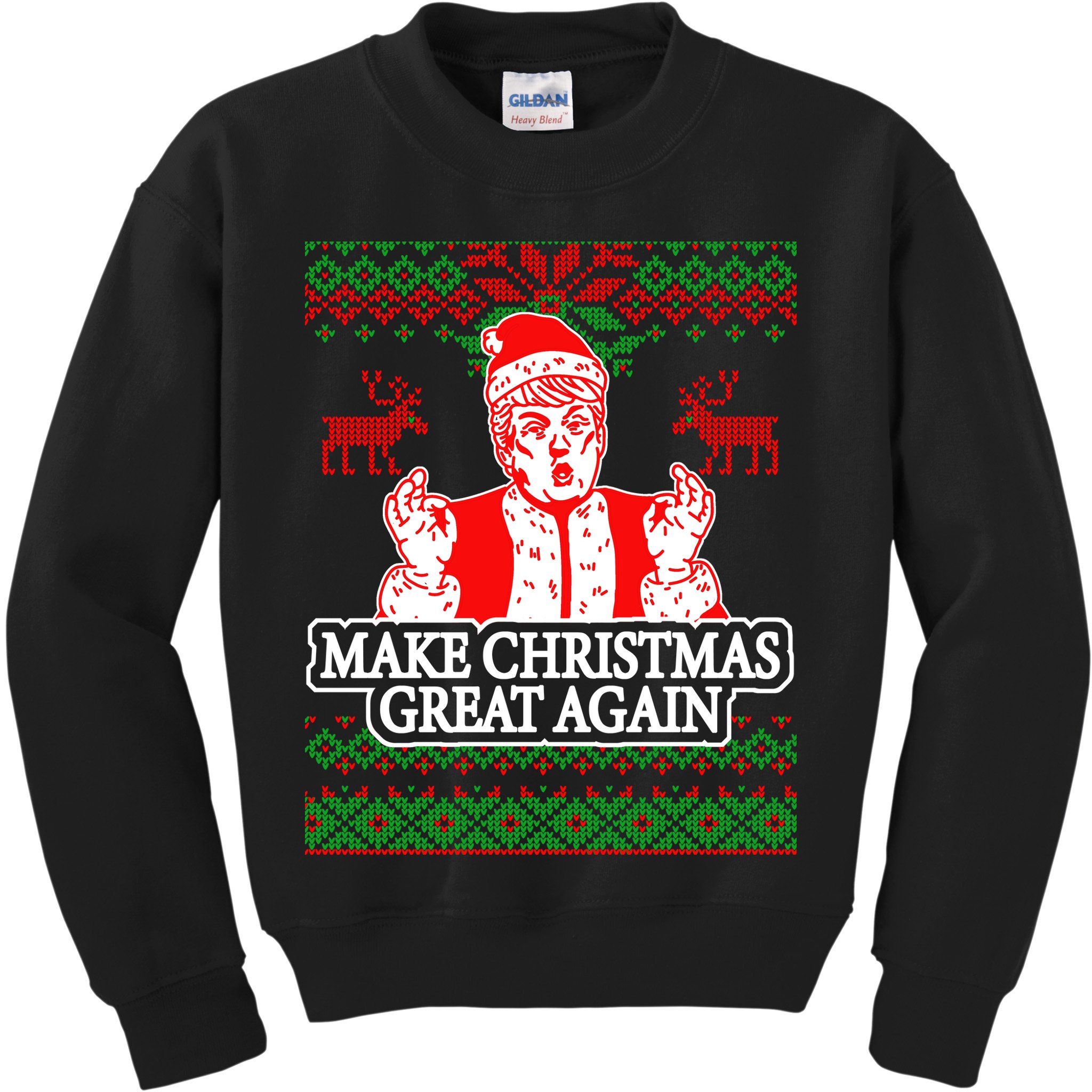Make Christmas Great Again Santa Trump Ugly Kids Sweatshirt