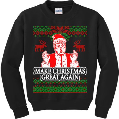 Make Christmas Great Again Santa Trump Ugly Kids Sweatshirt