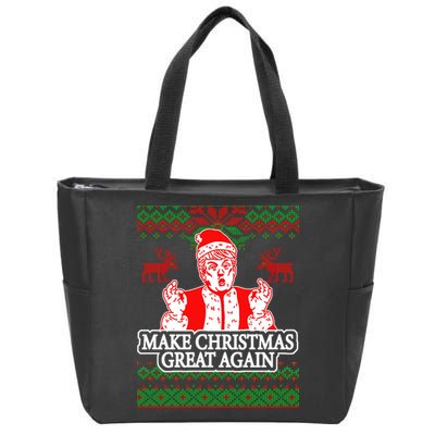 Make Christmas Great Again Santa Trump Ugly Zip Tote Bag