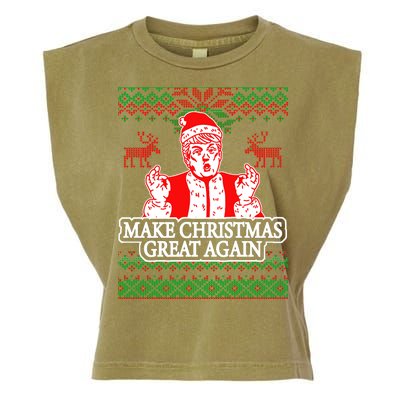 Make Christmas Great Again Santa Trump Ugly Garment-Dyed Women's Muscle Tee