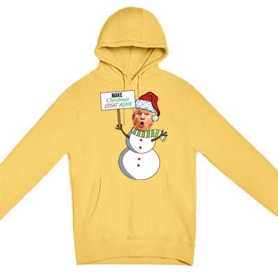 Make Christmas Great Again Trump Snowman Premium Pullover Hoodie