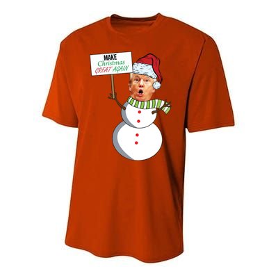 Make Christmas Great Again Trump Snowman Youth Performance Sprint T-Shirt