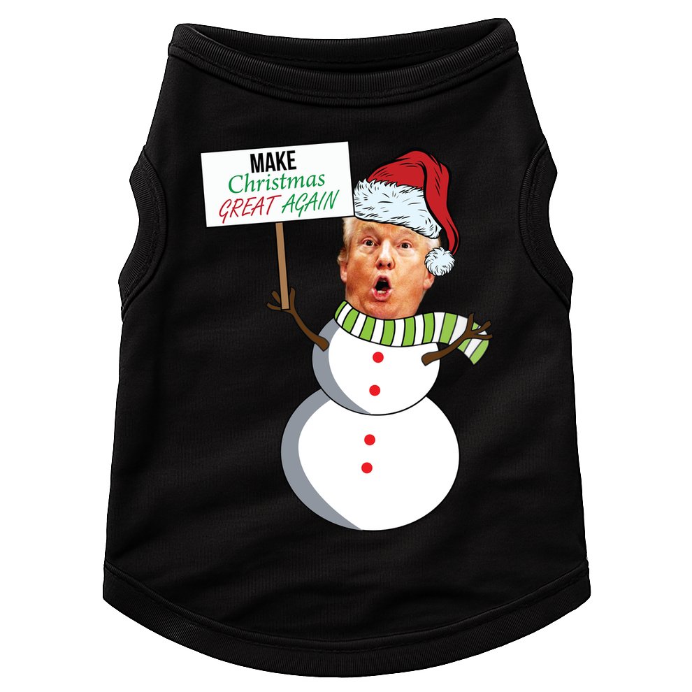 Make Christmas Great Again Trump Snowman Doggie Tank