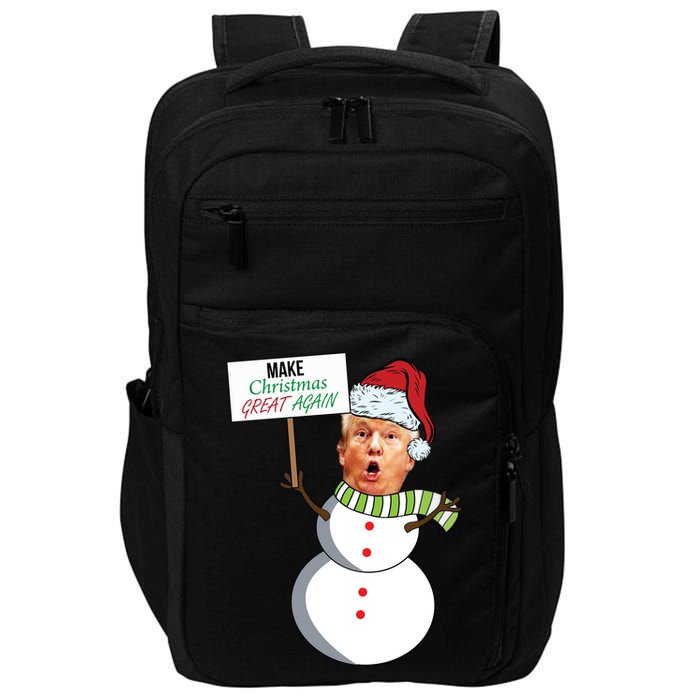 Make Christmas Great Again Trump Snowman Impact Tech Backpack