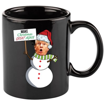 Make Christmas Great Again Trump Snowman 11oz C Handle Ceramic Mug